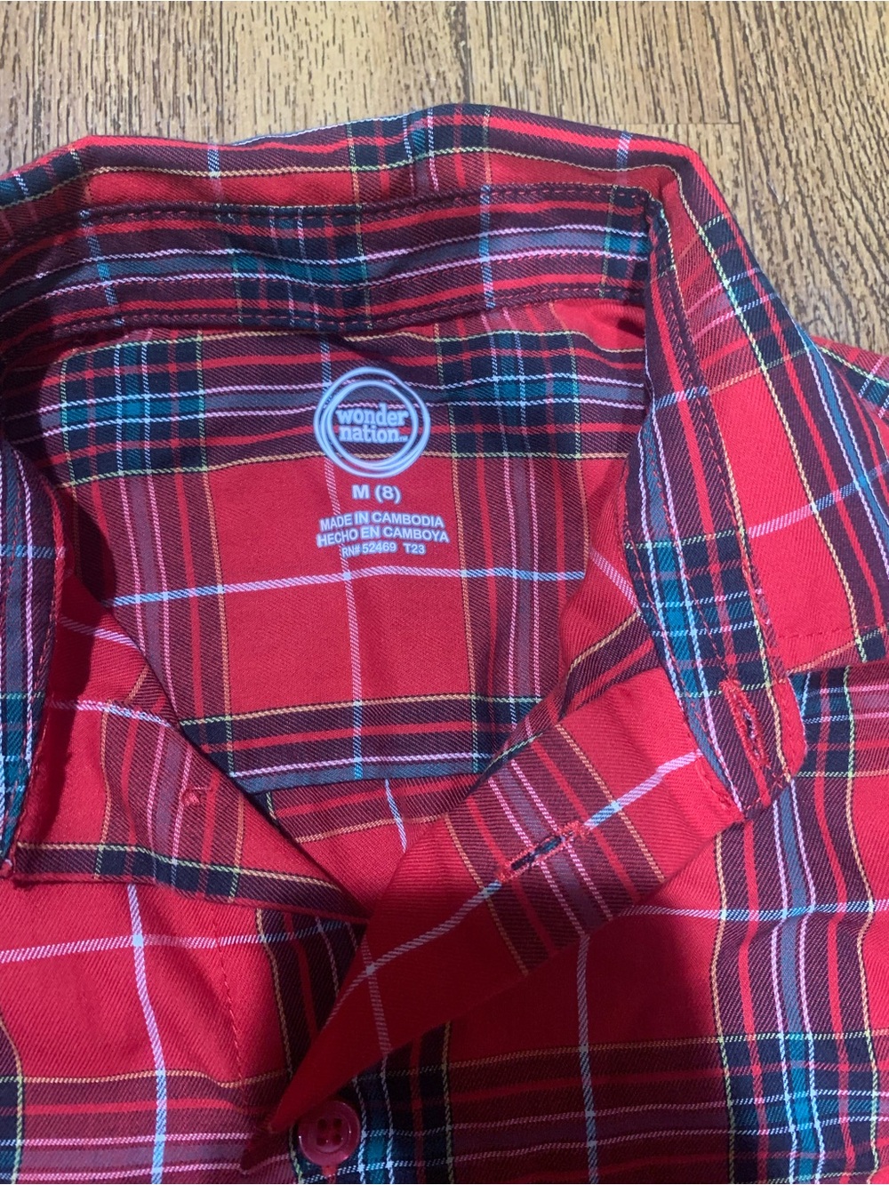 wonder nation Red Plaid Button-Down Shirt - Picture 3 of 3